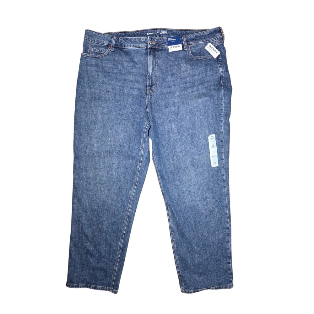 Old Navy Extra High Rise Straight Medium Wash Jeans 22 NWT (45x30)